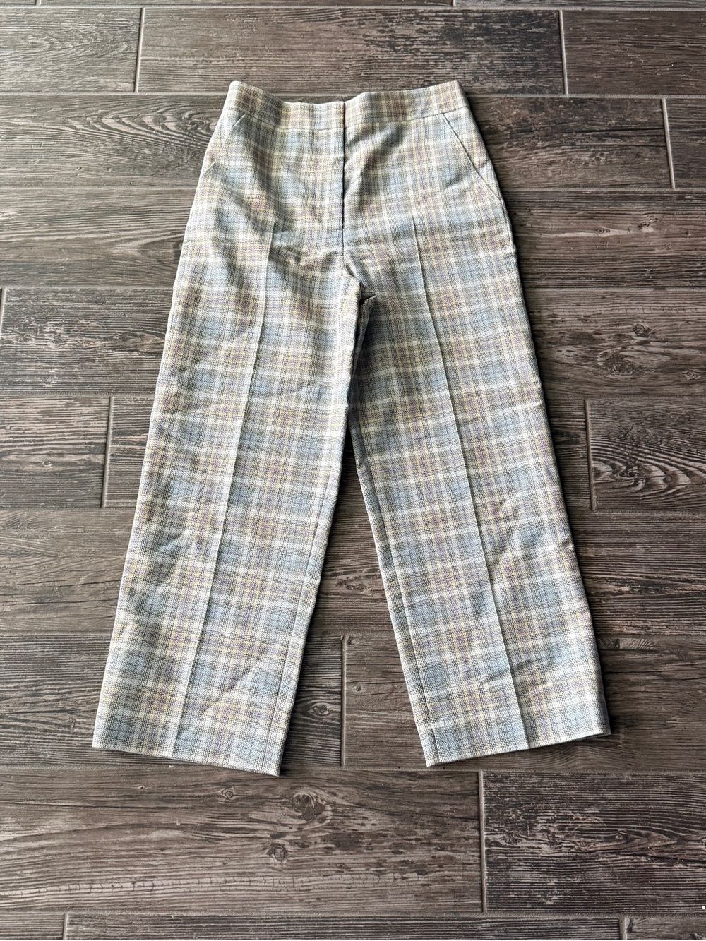 COS Plaid Wool Blend Straight Leg Tailored Pants